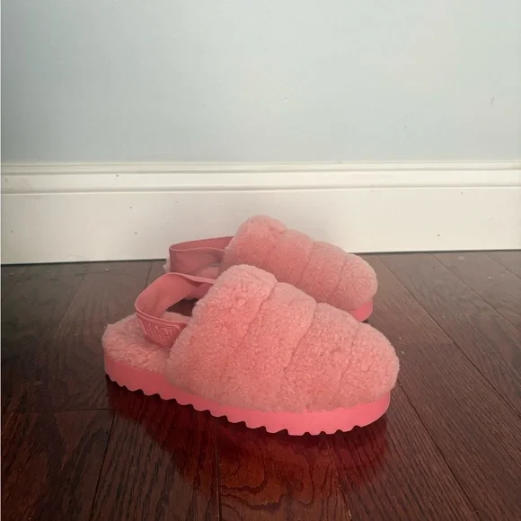 UGG Super Fluff Women's Pink/ Coral Slipper- Size 6 SLINGBACK SLIP ON - Picture 2 of 11